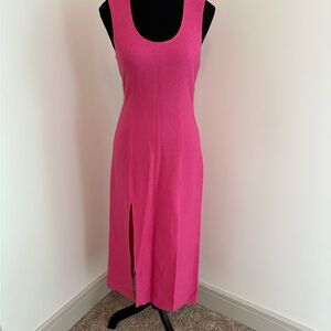 St. John Vibrant Pink Midi Dress